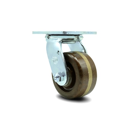 Service Caster 4 Inch High Temp Phenolic Wheel Swivel Caster with Roller Bearing SCC-30CS420-PHRHT
